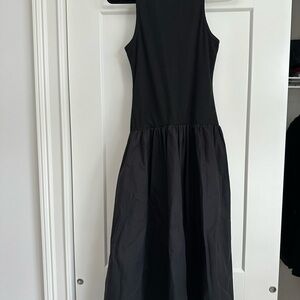 Aqua Black Sleeveless Scoop Neck Maxi Dress